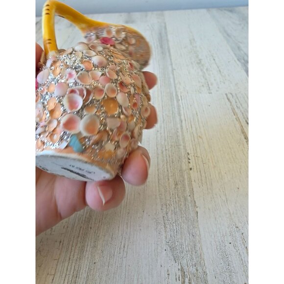 Vintage shell pitcher glitter artist decor nautical silver - Picture 8 of 8